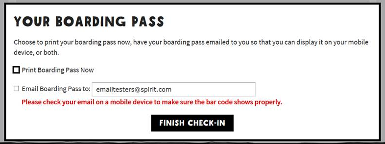 How To Get An Email Boarding Pass · Spirit Airlines Support